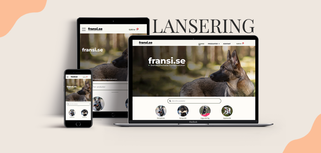 Mockup för Fransi hundshop